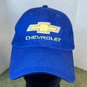 Chevrolet Blue Baseball‎ Cap Embroidered Logo Port & Company Adjustable Strap